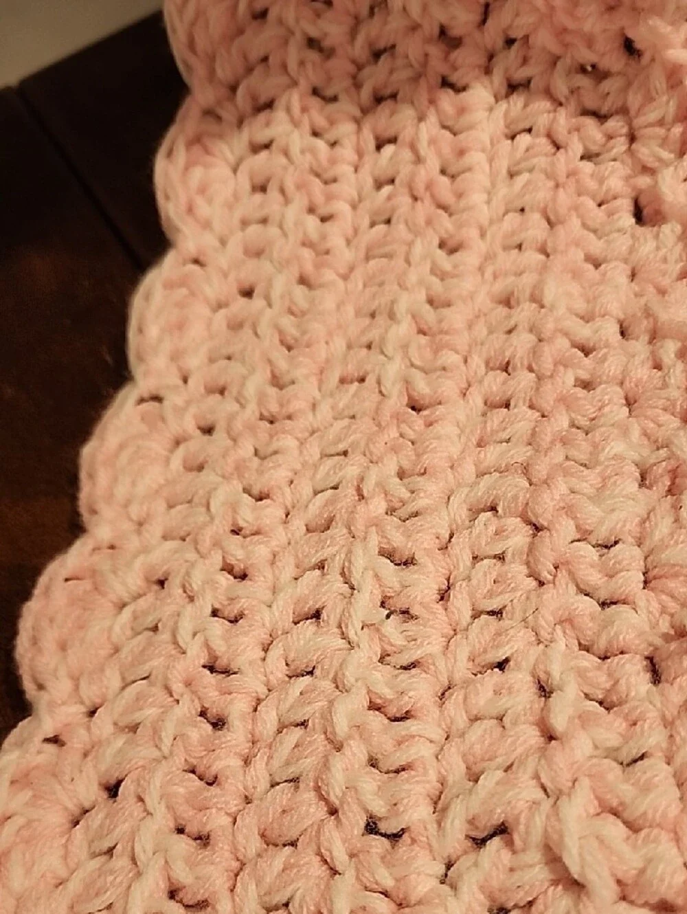 Hand Crafted Blush Pink Crochet Hooded Scarf for Kids